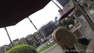 Blonde beauty caught a ride and got fucked right in the car