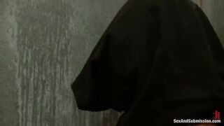 The pretty girl was penetrated in the mouth by a cock