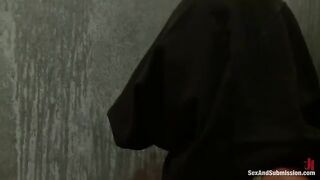 The pretty girl was penetrated in the mouth by a cock