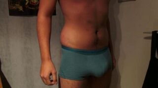 A guy came too strong and his cum went into his underwear
