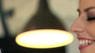 The beauty in stockings has an anal sex with a guy