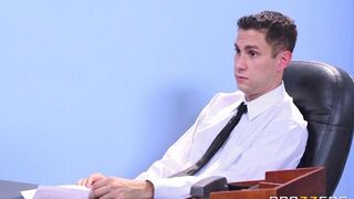 Two girls let the guy fuck them at the interview