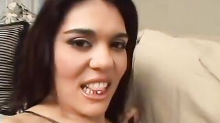 Ffm threesome sex with a girl wearing only a skirt, nothing else