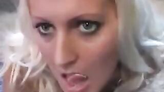 Whims tasted the sperm from a spoon, it was her favorite thing to do