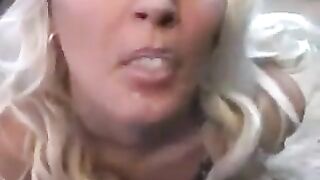 Whims tasted the sperm from a spoon, it was her favorite thing to do