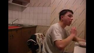 A cancer patient has sex with her son in the kitchen