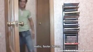 The young guy shoots amateur sex with his girlfriend