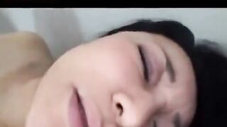 Mature Japanese guy plays with his cock and gives himself a deep pussy fuck