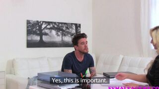The guy is having fun with his girlfriend on the couch passionately