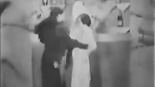 A hot threesome with two guys and a girl in an ancient scene
