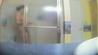 A girl took a shower, not knowing that there was a hidden camera