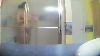 A girl took a shower, not knowing that there was a hidden camera