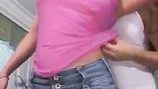 A girl with a nice pussy piercing, Cooney, licking the pussy of her girlfriend