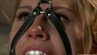 A woman in hard bondage, at the mercy of her master