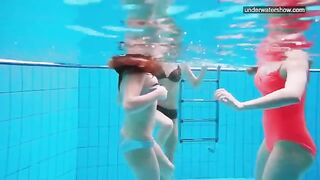 Nude girls in the pool, captured by a hidden camera