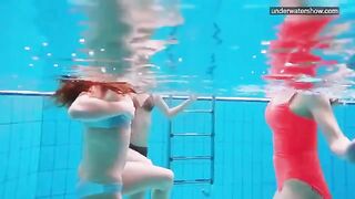 Nude girls in the pool, captured by a hidden camera