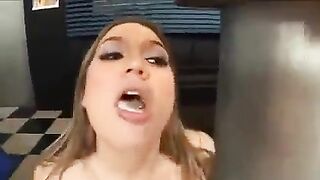 Fellow receives a cumshot on his big buffer from a spermogist