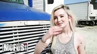 A cute teen, Lexi Lore, asks Jesse Black to help her out in his truck