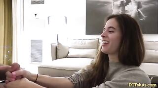 Fit slut Abbie Maley fucked hard by James Deen in a rough session