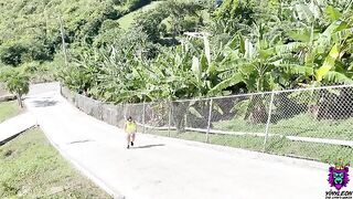 Busty PAWG gets her booty pounded after a sweaty run