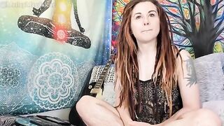 A funny hirsute girl takes out her clothes and rubs herself, bringing herself to orgasm