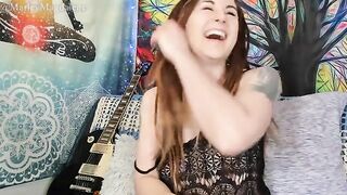 A funny hirsute girl takes out her clothes and rubs herself, bringing herself to orgasm