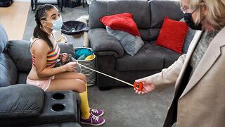 The princess has an old man's cock in her pussy hole