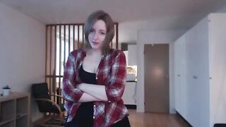 A cute girl plays with a big dildo, imitating sex with her boyfriend in a steamy solo scene