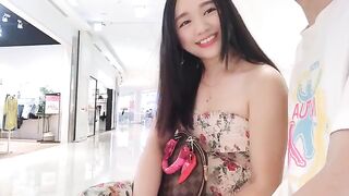 Asian babe randomly picks a guy and sucks his dick