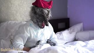The guy in the wolf costume roughly fucked the girl in a steamy scene