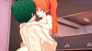 Midoriya and Kendo are having passionate sex in the locker room - My Hero Academia Hentai