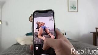 Guy called his stepsister to his room to talk, but she started sucking his dick instead