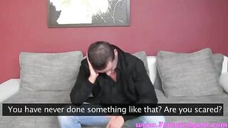 The chick forced the guy to do a blowjob at casting