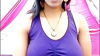 A girl is excited and her nipples protrude through the T-shirt