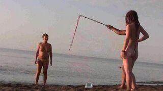 Nude fun on the beach with a hot girl