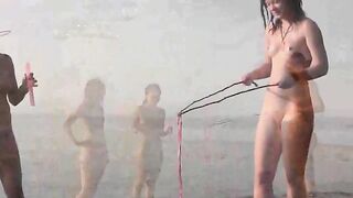 Nude fun on the beach with a hot girl