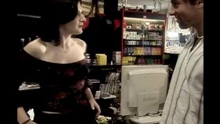 A quick fuck with a charming saleswoman right at the counter
