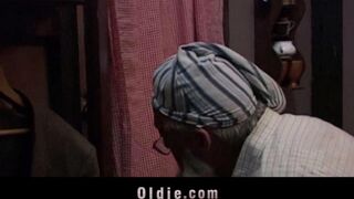 Older man punished his granddaughter for her naughty behavior