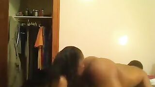 A girl punished her disobedient guy with a strapon in a passionate bedroom scene