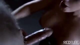 The lady has a related slave who licks her pussy and feet