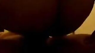 A woman with a sagging belly after childbirth fucks like a crazy person
