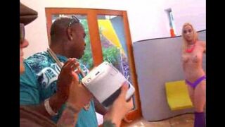 The girl with big natural tits fucks in anal in the style of Malibu