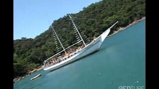 A group of girls are ready to get laid on a yacht, because they love sex