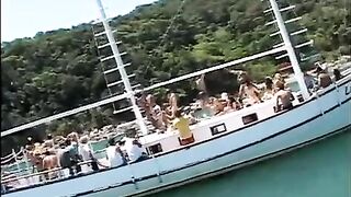 A group of girls are ready to get laid on a yacht, because they love sex