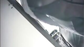The hidden camera at the checkout shoots girls under skirts