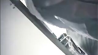 The hidden camera at the checkout shoots girls under skirts