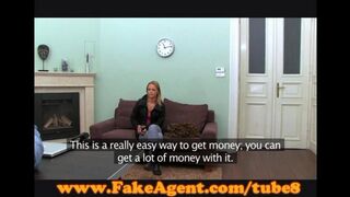 The first experience of a casting couch with a young blonde model