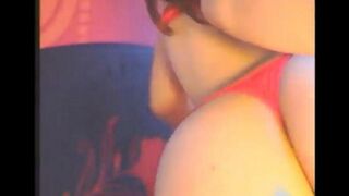 A girl was fucking herself with a vibrator in all holes, including her ass