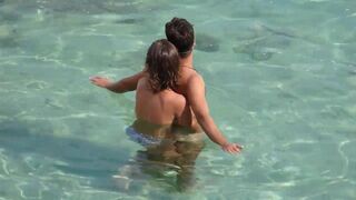 Fingered by a girl while swimming in the sea