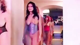 A gangbang with a woman who has big natural tits and is beautiful
